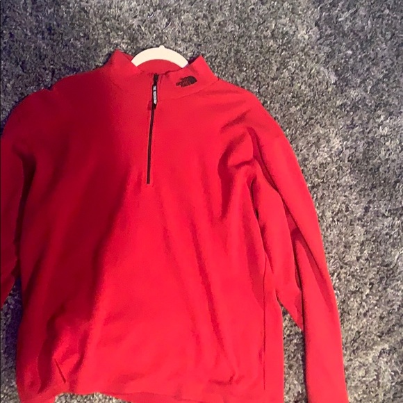red north face sweater